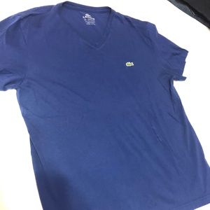 Lacoste V Neck Tee/T Shirt in Indigo LNWOT sz 5